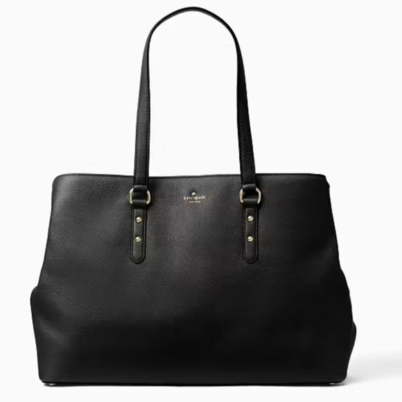Kate Spade Large Black Tote Bag In Leather Like New - Picture 2 of 16